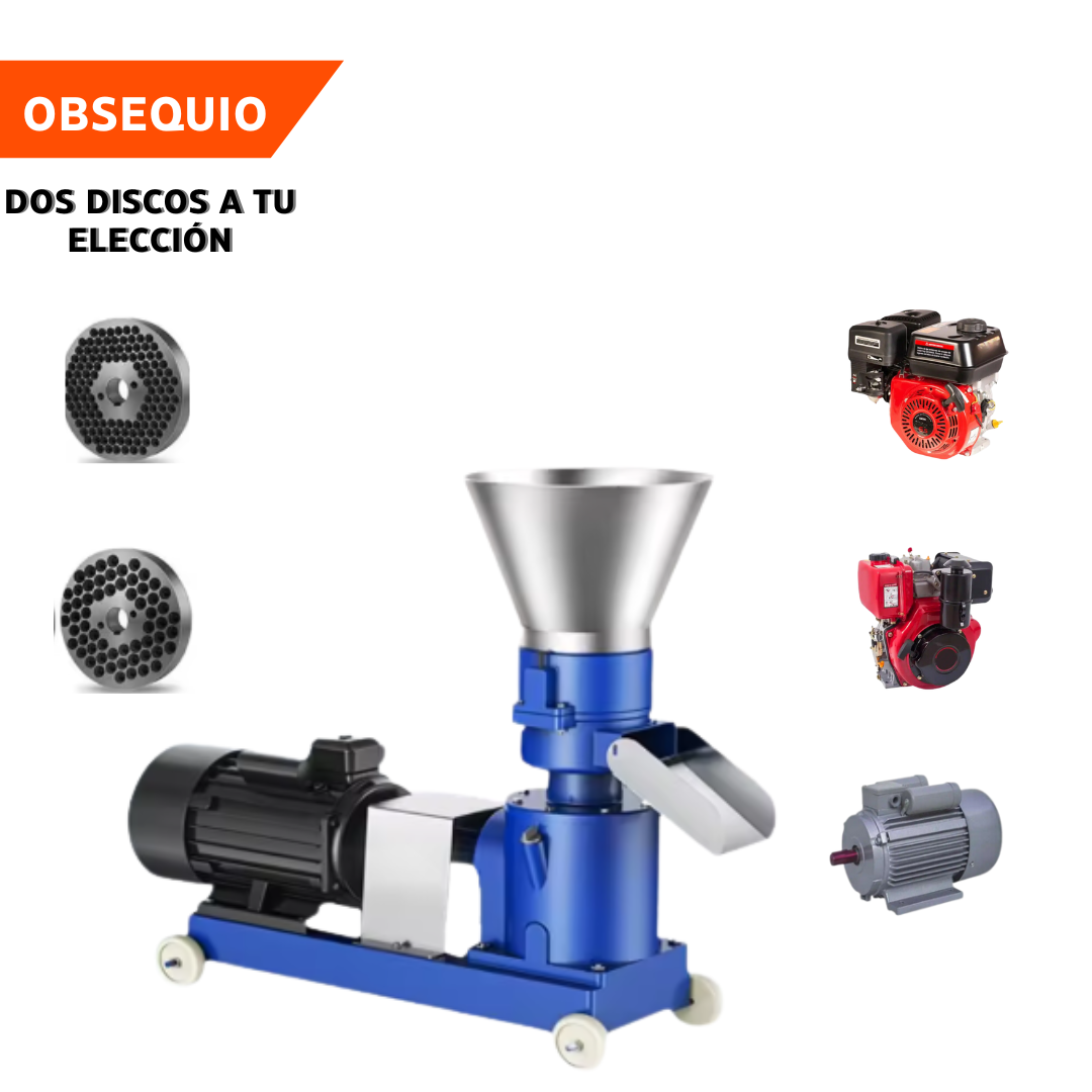 PELETIZADORA 150-200kg/HORA DE 3 RODILLOS 2 DISOS DE OBSEQUIO - Imagen 1