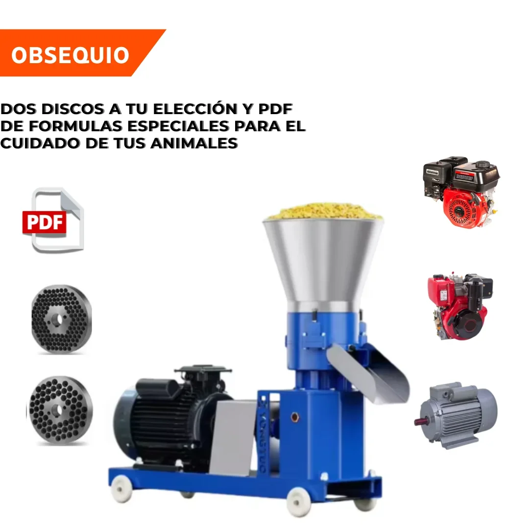 PELETIZADORA DE 80-130KG_HORA CON 2 RODILLOS Y 2 DISCOS DE OBSEQUIO PELETIZADORA DE 80-130KG/HORA CON 2 RODILLOS Y 2 DISCOS DE OBSEQUIO - Imagen 1