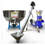 LÍNEA DE PRODUCCIÓN PARA LA FABRICACIÓN DE PELLETS CON PELETIZADORA, TUBOTRANSPORTADOR, MEZCLADORA DE ALIMENTOS