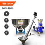 LÍNEA DE PRODUCCIÓN PARA LA FABRICACIÓN DE PELLETS CON PELETIZADORA, TUBO TRANSPORTADOR, MEZCLADORA DE ALIMENTOS