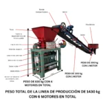 LINEA DE PRODUCCIÓN SEMIAUTOMATICA BLOQUERA CON CONTROL ELÉCTRICO CON TOLVA CON 1 MOTOR DE ELEVACIÓN Y 3 MOTORES VIBRATORIOS - BANDA TRANSPORTADORA Y MEZCLADORA DE MORTERO - Imagen 2