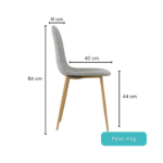 1052- SILLA DOMI CON PATAS METÁLICAS - Imagen 2
