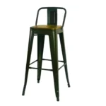 1508-1 - TABURETE METÁLICO CON ASIENTO EN MADERA
