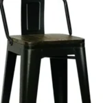 1508-1 - TABURETE METÁLICO CON ASIENTO EN MADERA - Imagen 3