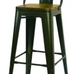 1508-1 - TABURETE METÁLICO CON ASIENTO EN MADERA - Imagen 4