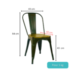 1518-1 - SILLA METÁLICA TOLIX CON ASIENTO DE MADERA - Imagen 2