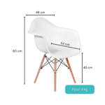 1560B- SILLA EAMES CON BRAZO - Imagen 2
