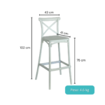 1840D - SILLA DE BARRA CROSSBACK PP - Imagen 2