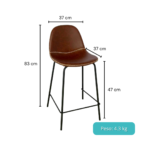BC001 - SILLA BARRA TAPIZADA 60CM - Imagen 2