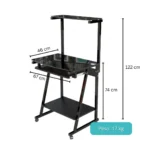 ESCRITORIO COMPACTO ELEGANTE NEGRO VIDRIO Y METAL – RX-7902 - Imagen 2