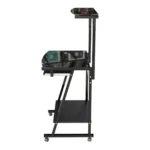ESCRITORIO COMPACTO ELEGANTE NEGRO VIDRIO Y METAL – RX-7902 - Imagen 4