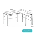 ESCRITORIO DE VIDRIO EN L DISEÑO MODERNO – CT-3873 - Imagen 2