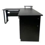 ESCRITORIO EN FORMA DE L CON GAVETEROS NEGRO MODERNO MADERA Y METAL – PREMIUM - Imagen 5