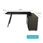 ESCRITORIO PREMIUM MODERNO VIDRIO Y METAL ALTA DURABILIDAD – RX-D1168 - Imagen 2