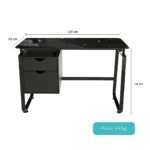 ESCRITORIO VIDRIO CON GAVETEROS COLOR NEGRO DISEÑO MODERNO – RX-1183 - Imagen 2