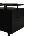 ESCRITORIO VIDRIO CON GAVETEROS COLOR NEGRO DISEÑO MODERNO – RX-1183 - Imagen 6