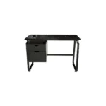 ESCRITORIO VIDRIO CON GAVETEROS COLOR NEGRO DISEÑO MODERNO – RX-1183