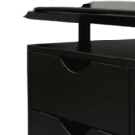 ESCRITORIO VIDRIO CON GAVETEROS COLOR NEGRO DISEÑO MODERNO – RX-1183 - Imagen 3
