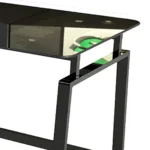 ESCRITORIO VIDRIO CON GAVETEROS COLOR NEGRO DISEÑO MODERNO – RX-1183 - Imagen 4