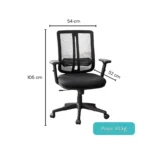 SILLA ERGONÓMICA CON APOYABRAZOS AJUSTABLE – KARLA - Imagen 2