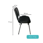 SILLA VISITANTE ERGONÓMICA DE OFICINA RESPALDO EN MALLA – HLM 03 - Imagen 2