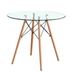 1542C-TRN - MESA EAMES DE CRISTAL 80 CM