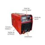 3006 - EQUIPO SOLDADURA MINI MMA 250 ROJO - Imagen 2