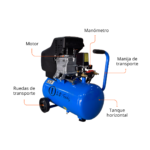 9159B - ZZ COMPRESOR HORIZONTAL 110V 2HP X 24L AZUL - Imagen 3