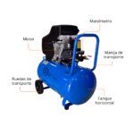 9159C - ZZ COMPRESOR HORIZONTAL 110V 2HP X 40L AZUL - Imagen 3