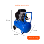 9159C - ZZ COMPRESOR HORIZONTAL 110V 2HP X 40L AZUL - Imagen 2