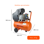 9159F - COMPRESOR DE AIRE HORIZONTAL 110V 2HP X 24L NARANJA - Imagen 2