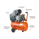 9159F - COMPRESOR DE AIRE HORIZONTAL 110V 2HP X 24L NARANJA - Imagen 3