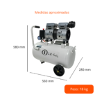 9160A - COMPRESOR DE AIRE HORIZONTAL LIBRE DE ACEITE 0.75 HP X 30L - Imagen 2