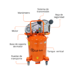 4211A - COMPRESOR DE AIRE VERTICAL 5.5 HP X 200 L – CORREA 220V TRIFÁSICO - Imagen 2