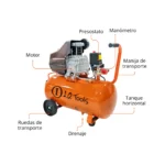 9159H - COMPRESOR DE AIRE HORIZONTAL 2 HP – TANQUE 50 L 110 V - Imagen 2