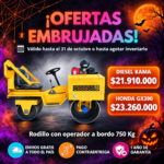 RODILLO COMPACTADOR VIBRATORIO DOBLE TAMBOR 750 KG – CON OPERADOR